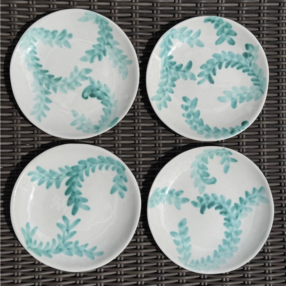 Frontgate Side Plates (4) Botanical Handmade Side Plates - NWT